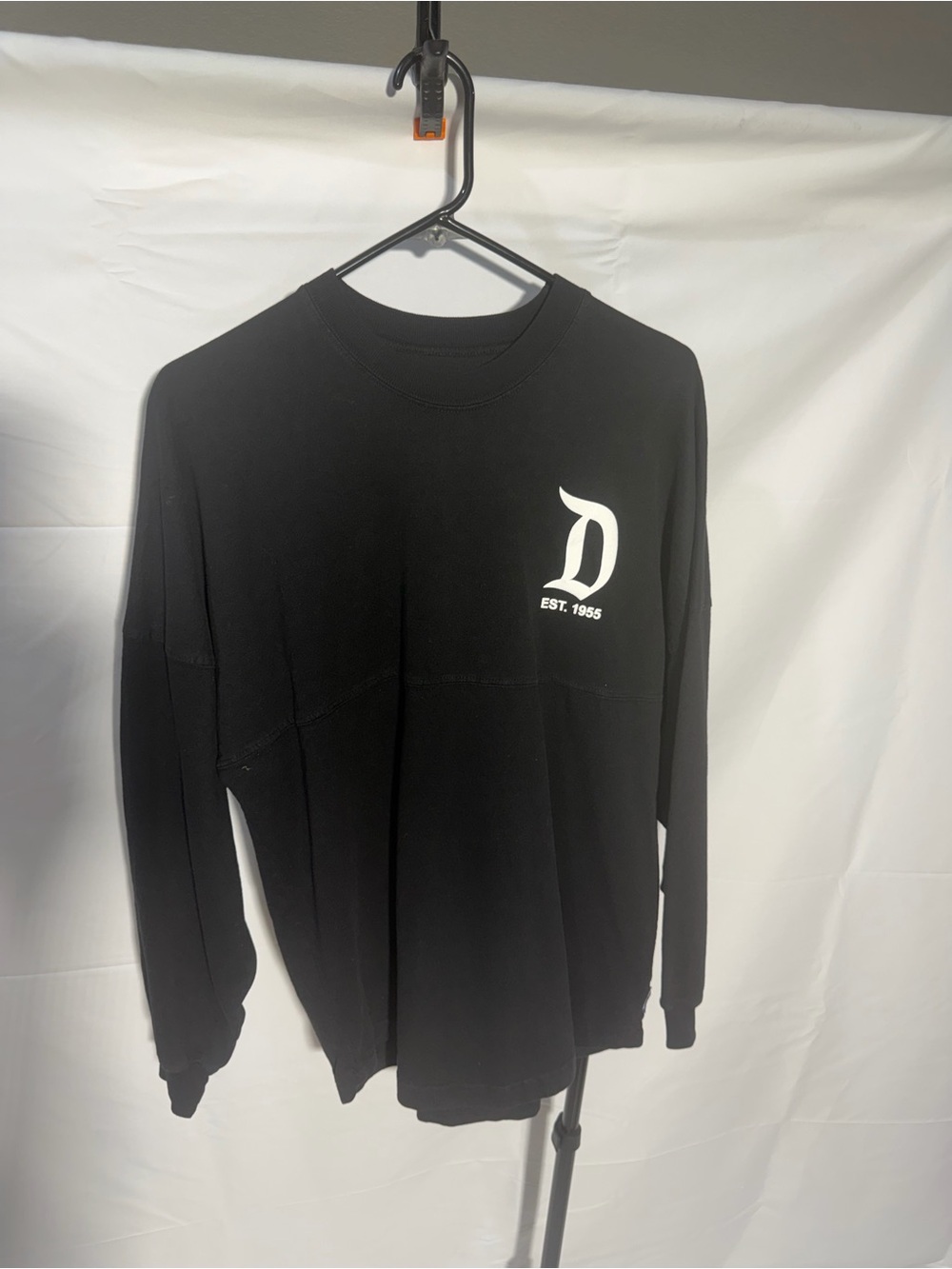 SPIRIT JERSEY Black Long-Sleeve Crewneck with White DISNEYLAND AND ‘D' Logo